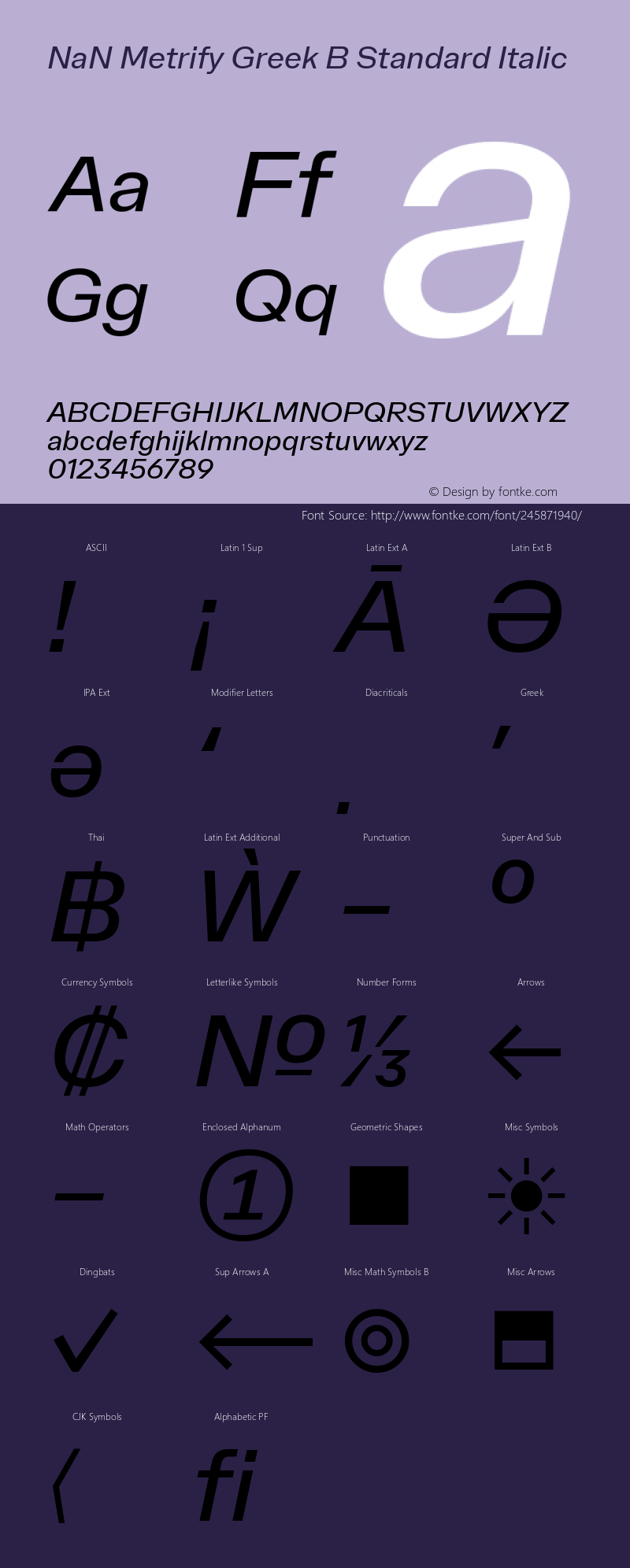 NaN Metrify Greek B Standard Italic Version 1.500; ttfautohint (v1.8.4)图片样张