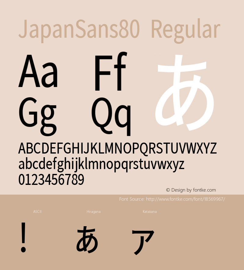 JapanSans80 Regular Version 1.001;PS 001.001;hotconv 1.0.70;makeotf.lib2.5.58329图片样张