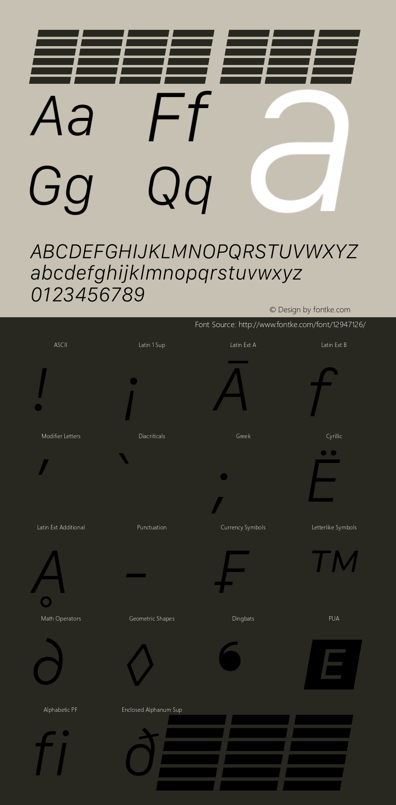 系统字体 细斜体 11.0d12e2图片样张