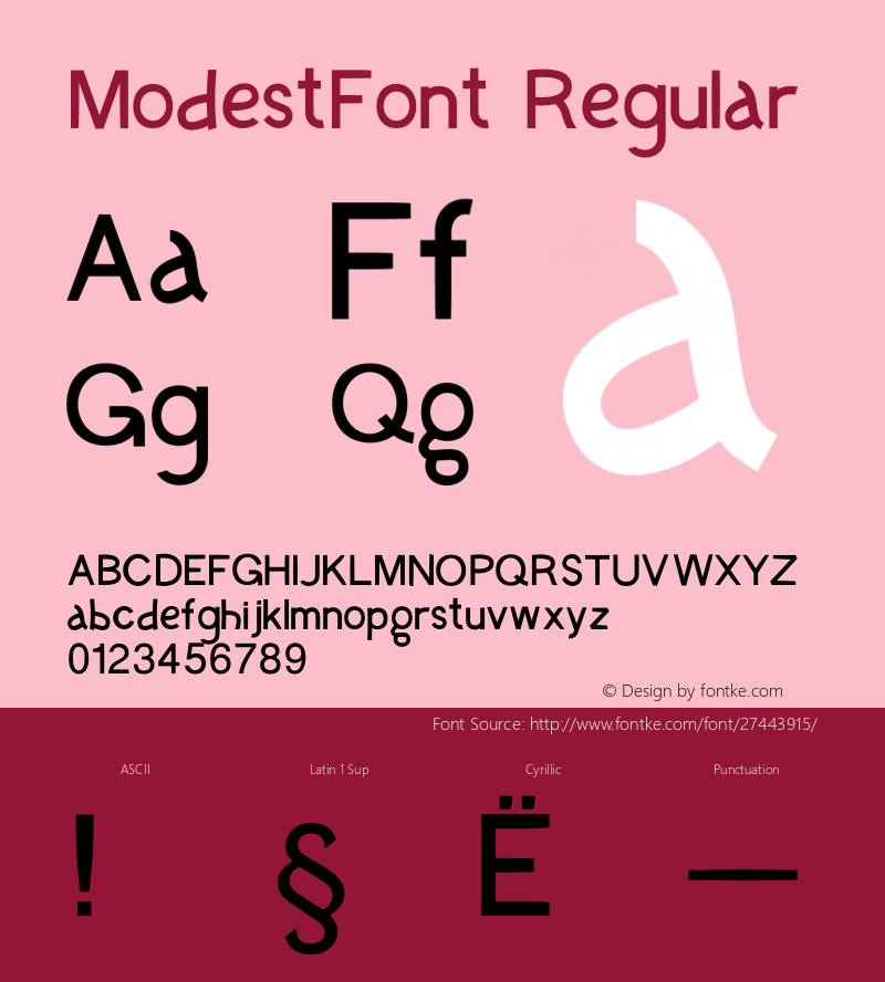 ModestFont Version 1.002;Fontself Maker 3.0.1图片样张