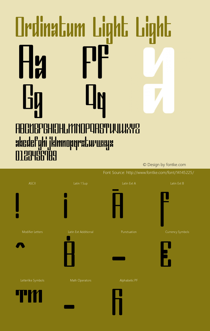 Ordinatum Light Light Version 001.000图片样张