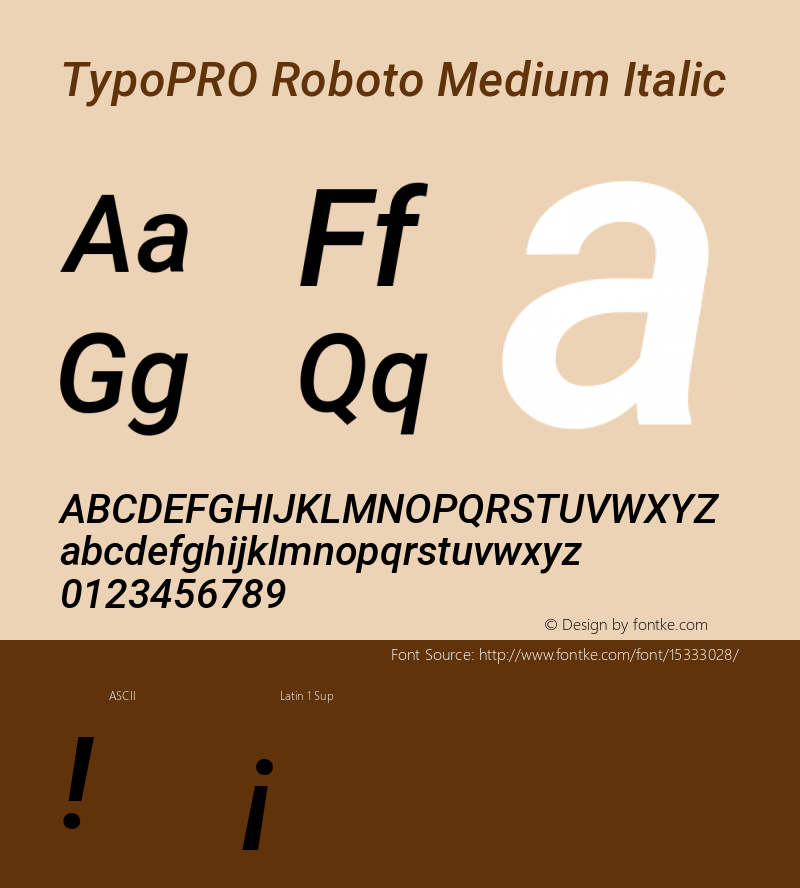TypoPRO Roboto Medium Italic Version 2.001047; 2015图片样张