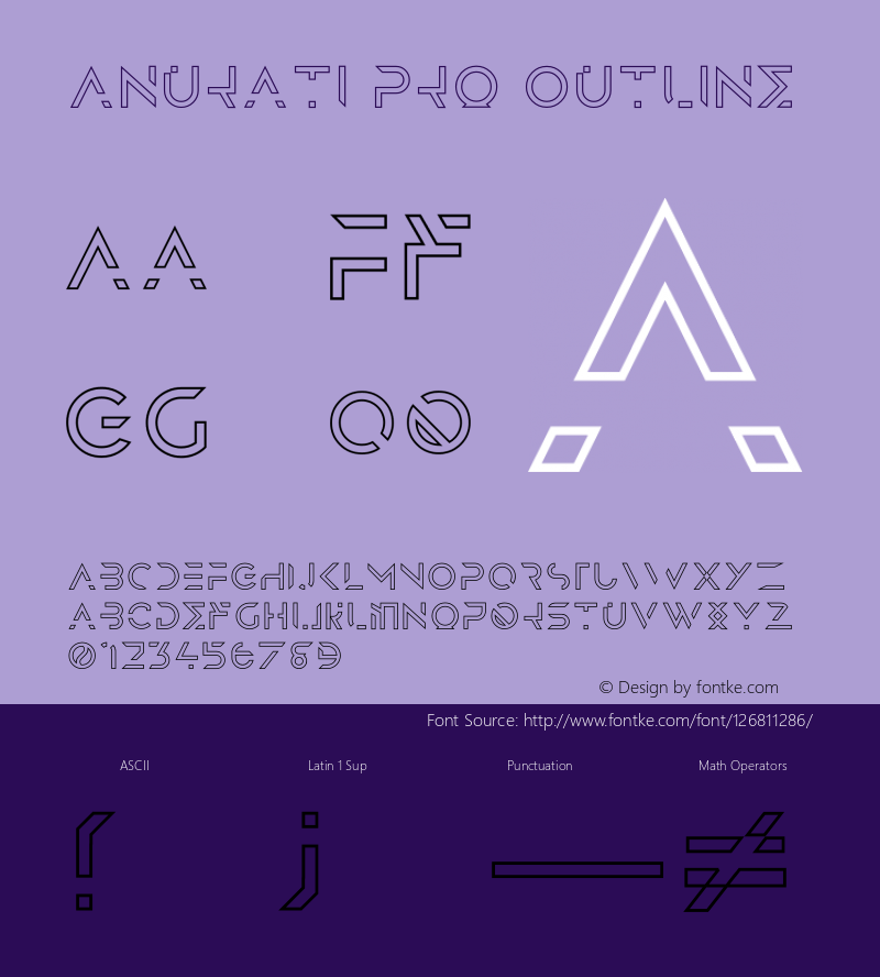 Anurati Pro Outline Version 1.002;Fontself Maker 3.1.2图片样张