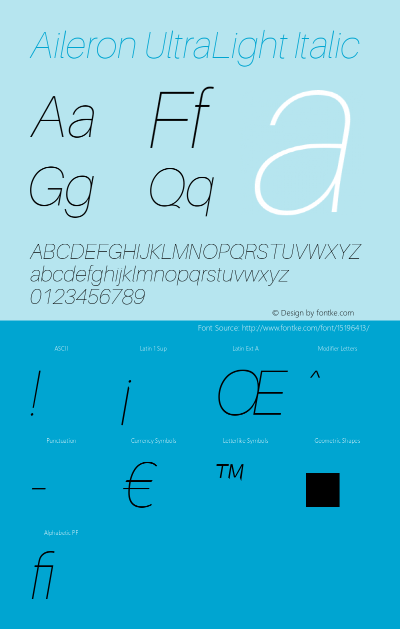 Aileron UltraLight Italic Version 1.000;PS 001.000;hotconv 1.0.70;makeotf.lib2.5.58329图片样张