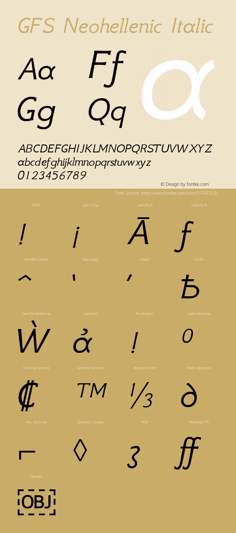 GFS Neohellenic Italic Version 1.0图片样张