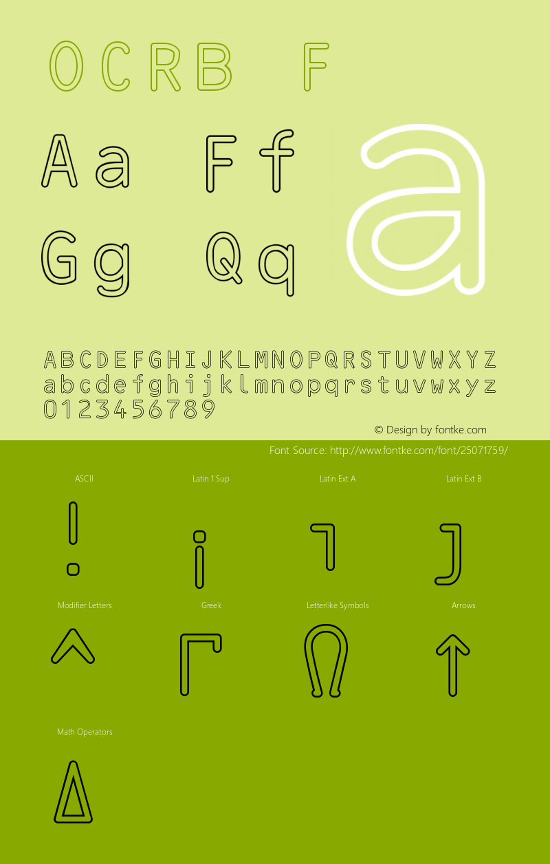 OCR B Outline Version 2图片样张