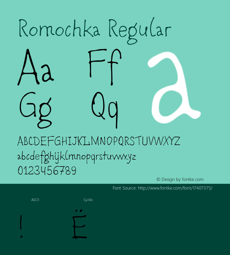 Romochka Regular Version 1.000; ttfautohint (v1.4.1)图片样张