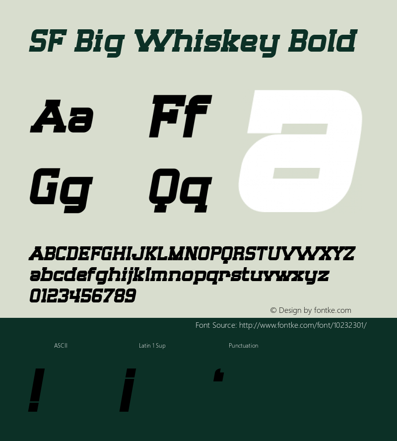 SF Big Whiskey Bold Version 1.1图片样张