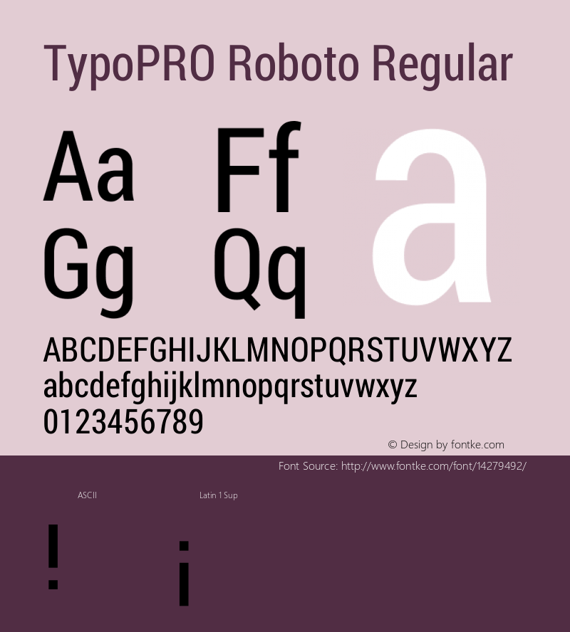 TypoPRO Roboto Regular Version 1.200311; 2013图片样张