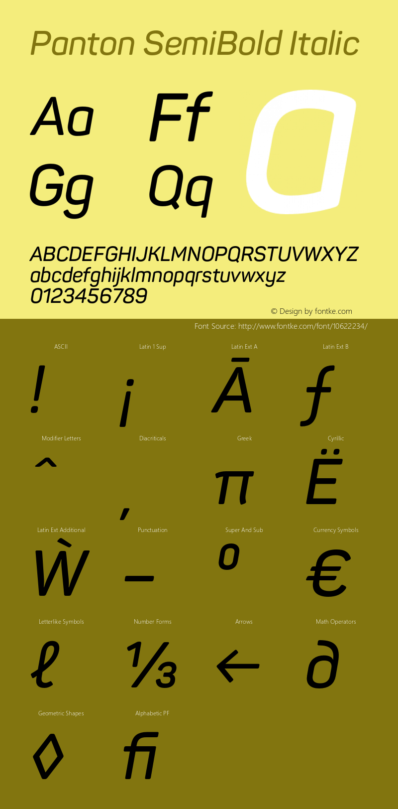 Panton SemiBold Italic Version 1.000图片样张