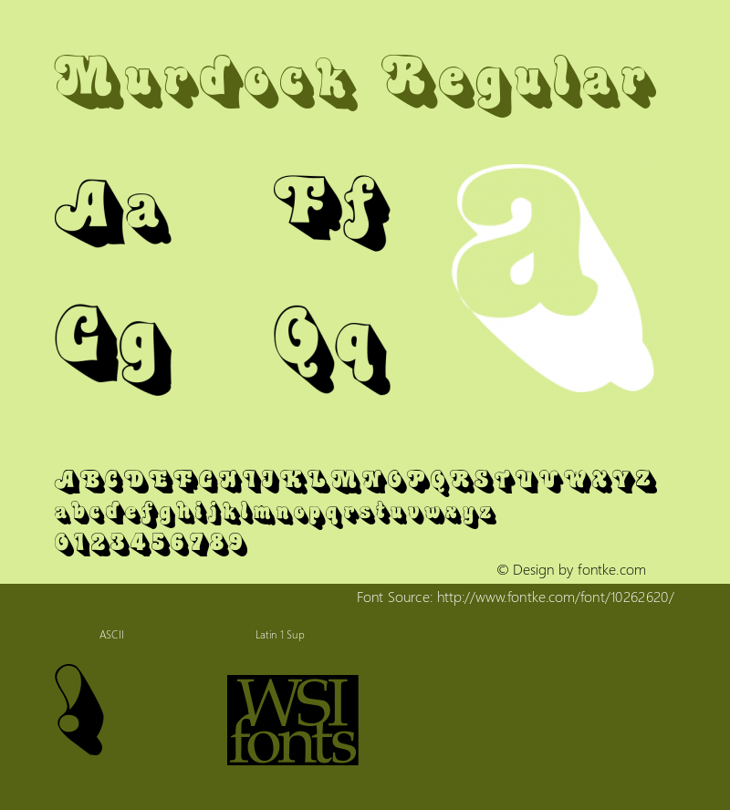 Murdock Regular Macromedia Fontographer 4.1 6/30/96图片样张