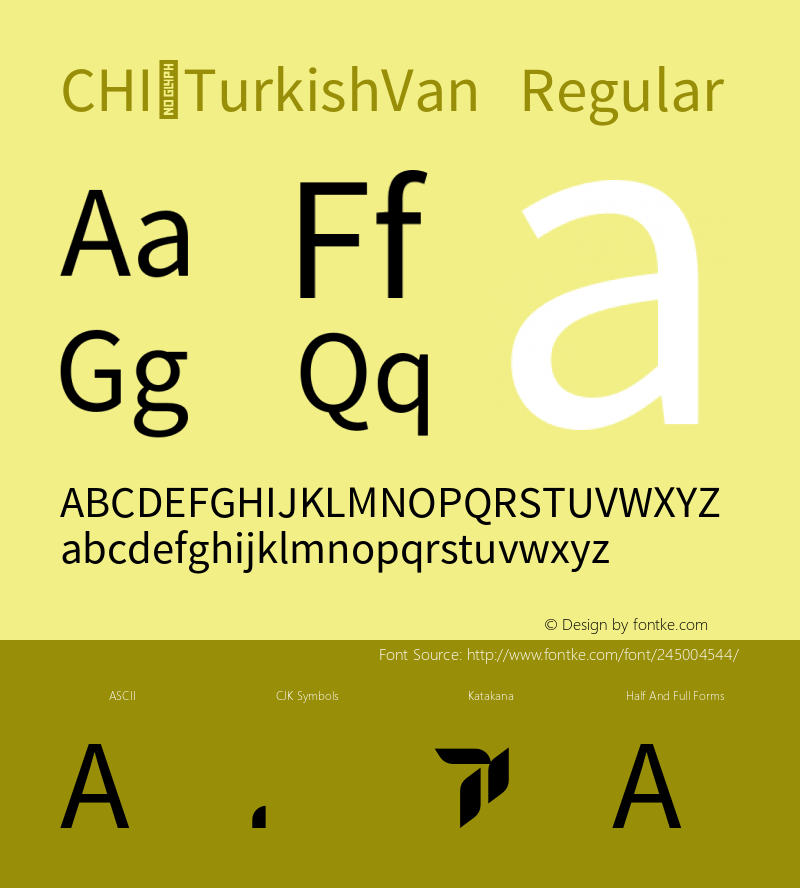 CHI_TurkishVan Version 1.000;hotconv 1.0.109;makeotfexe 2.5.65596图片样张