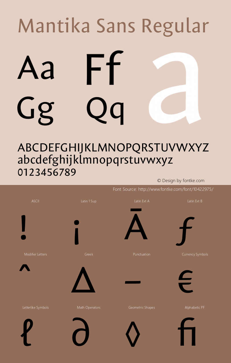 Mantika Sans Regular Version 1.00图片样张