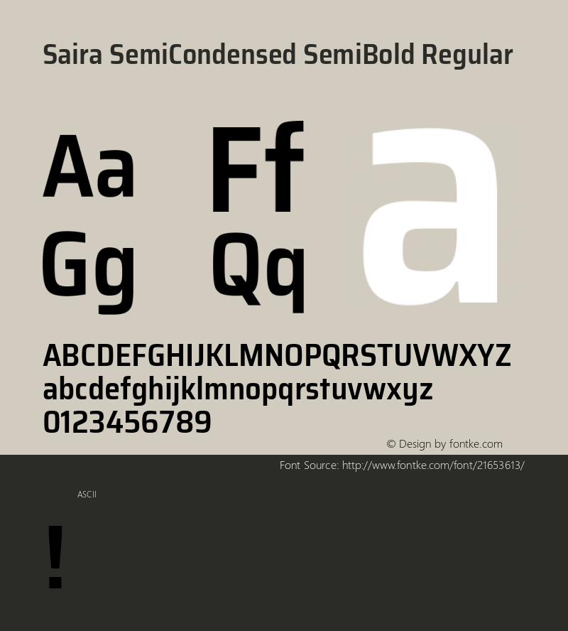 Saira SemiCondensed SemiBold Regular 图片样张