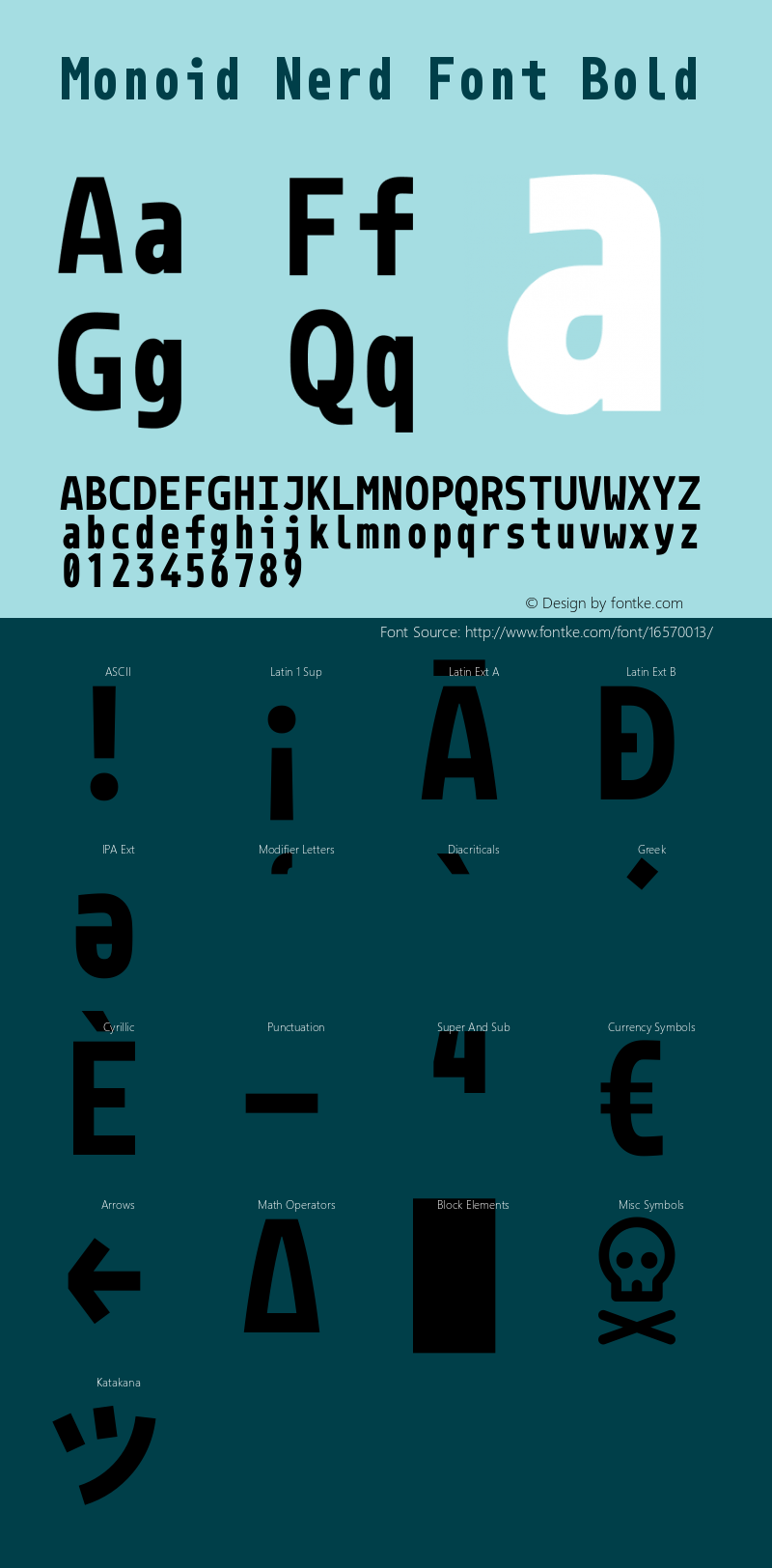 Monoid Nerd Font Bold Version 0.61;Nerd Fonts 0.8.图片样张