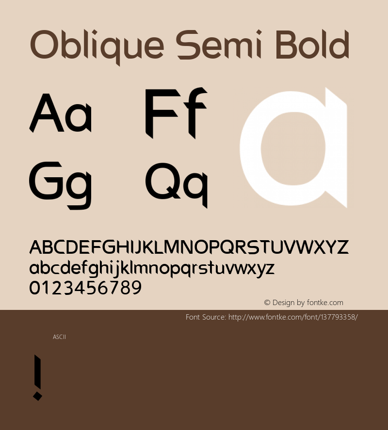 Oblique Semi Bold Version 1.000图片样张