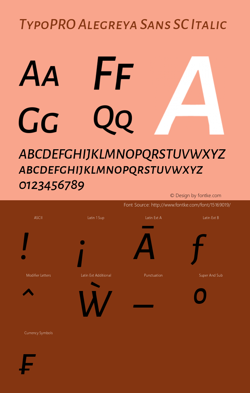 TypoPRO Alegreya Sans SC Italic Version 1.000;PS 001.000;hotconv 1.0.70;makeotf.lib2.5.58329 DEVELOPMENT图片样张