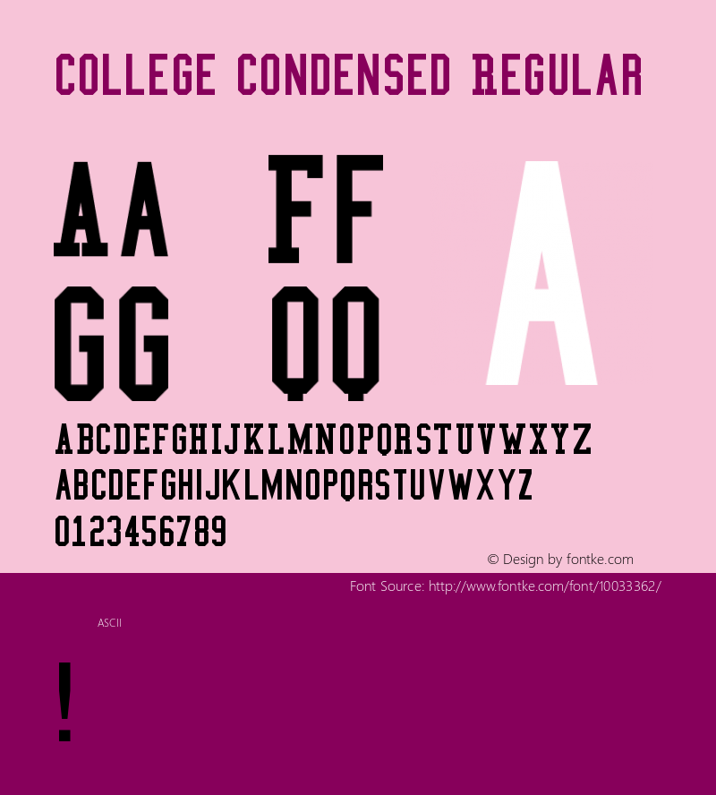 College Condensed Regular Version 1.00图片样张