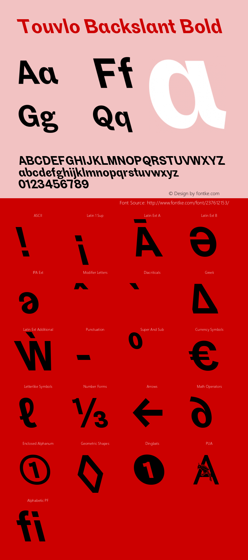 Touvlo Backslant Bold Version 1.00图片样张