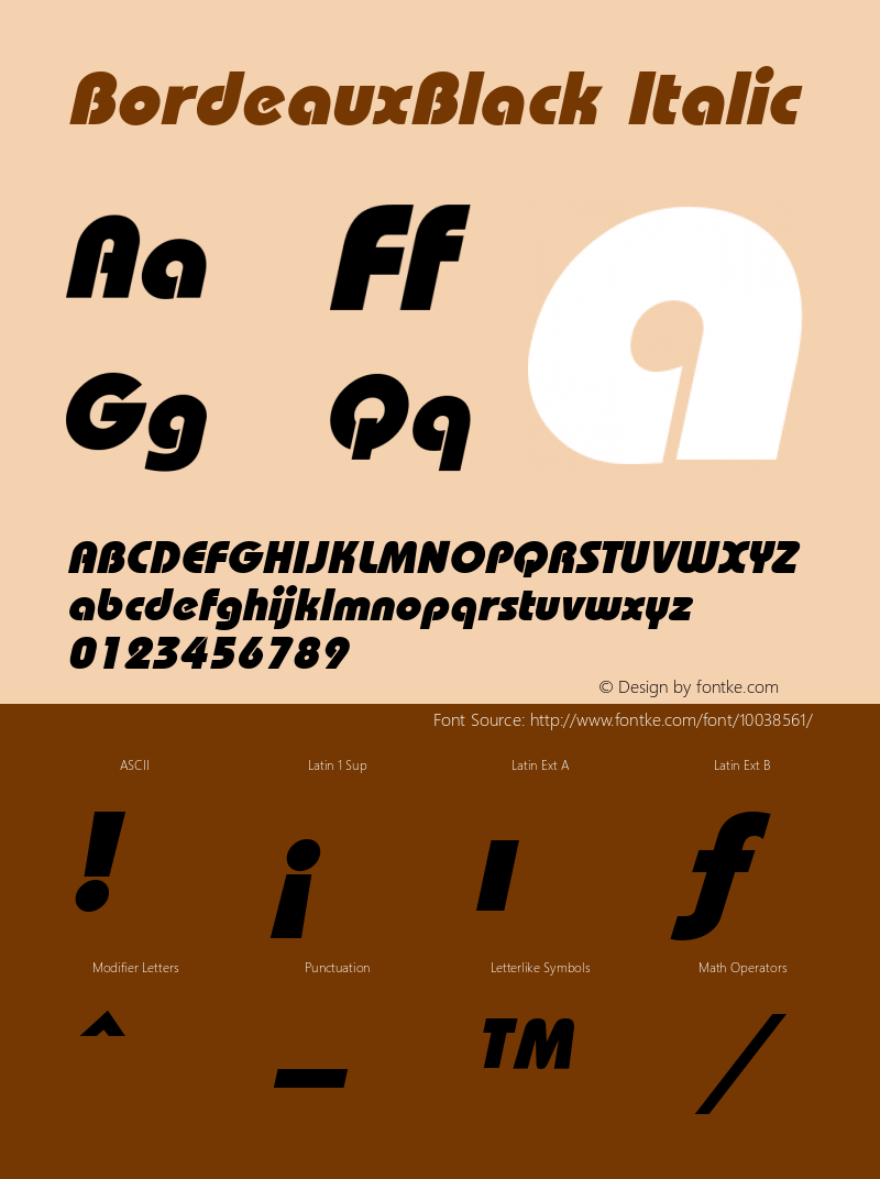 BordeauxBlack Italic The IMSI MasterFonts Collection, tm 1995 IMSI图片样张