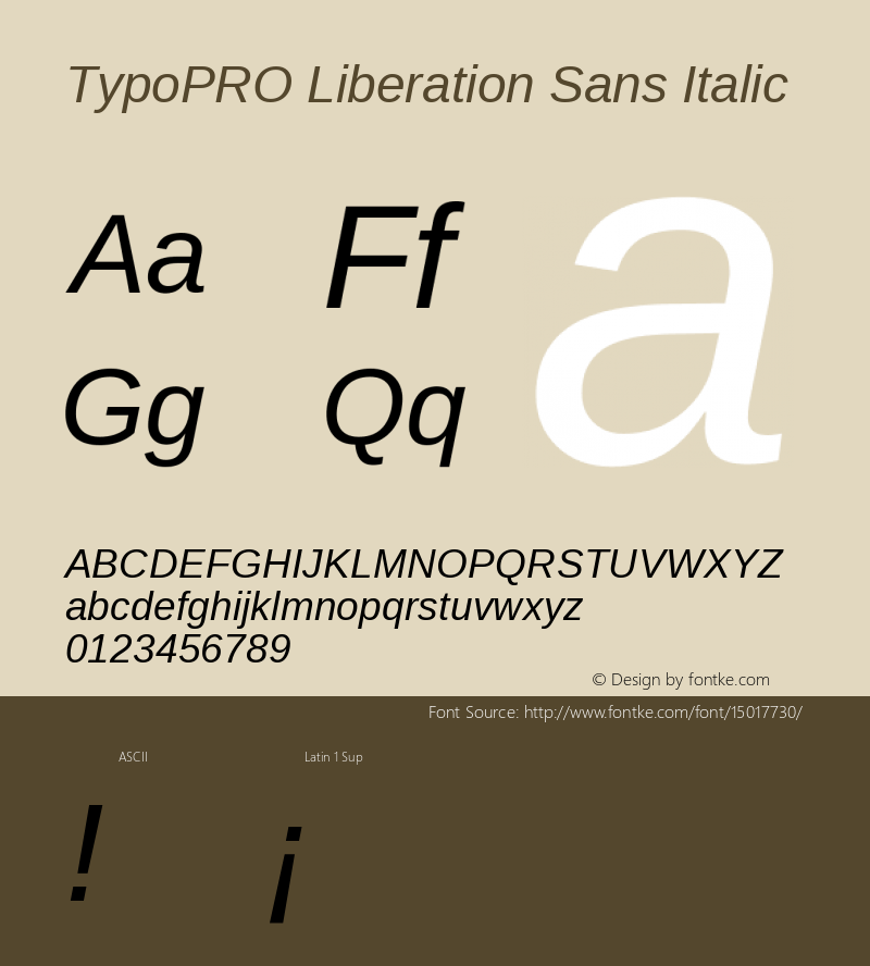 TypoPRO Liberation Sans Italic Version 2.00.1图片样张