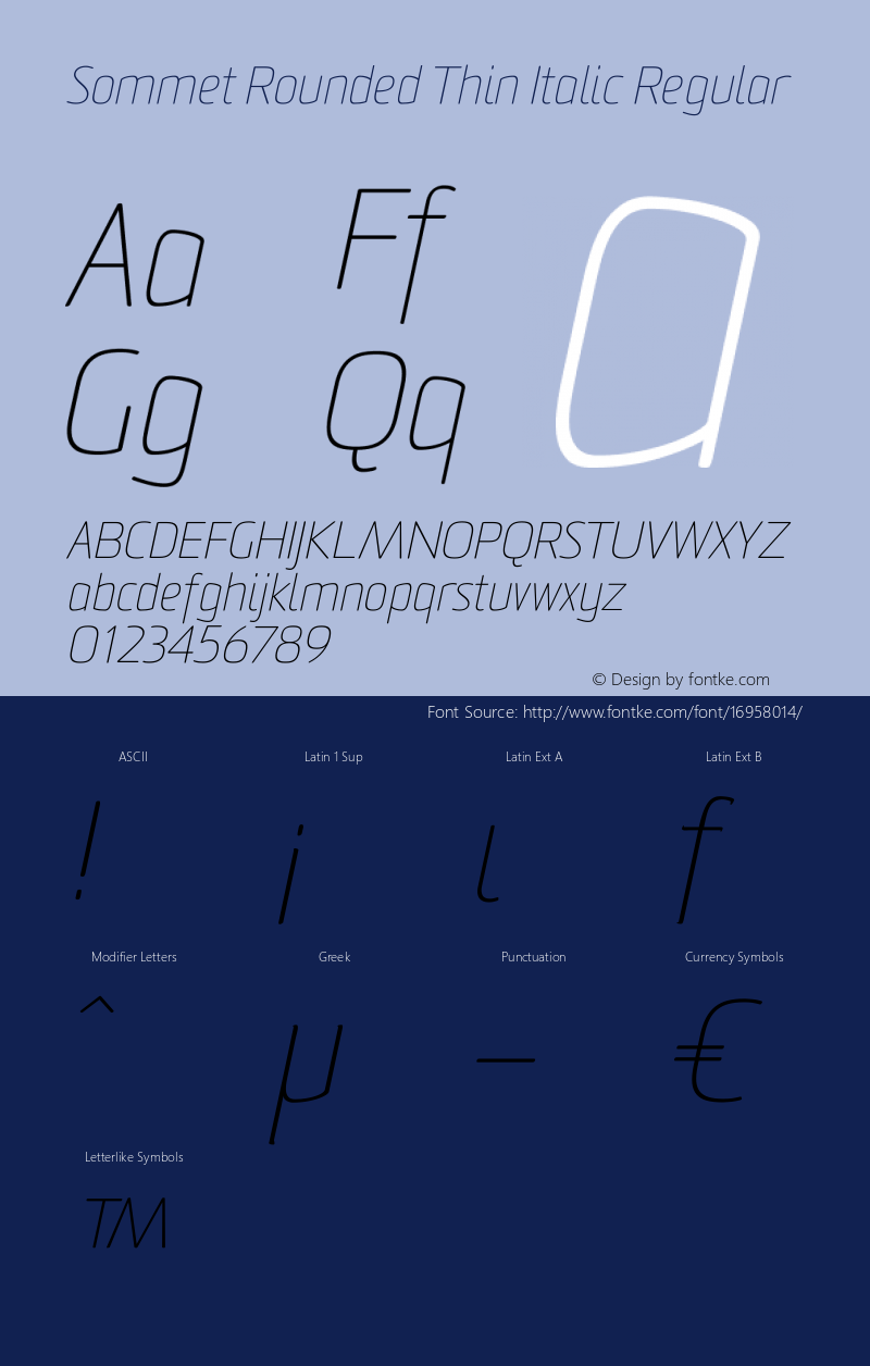 Sommet Rounded Thin Italic Regular Version 1.00图片样张