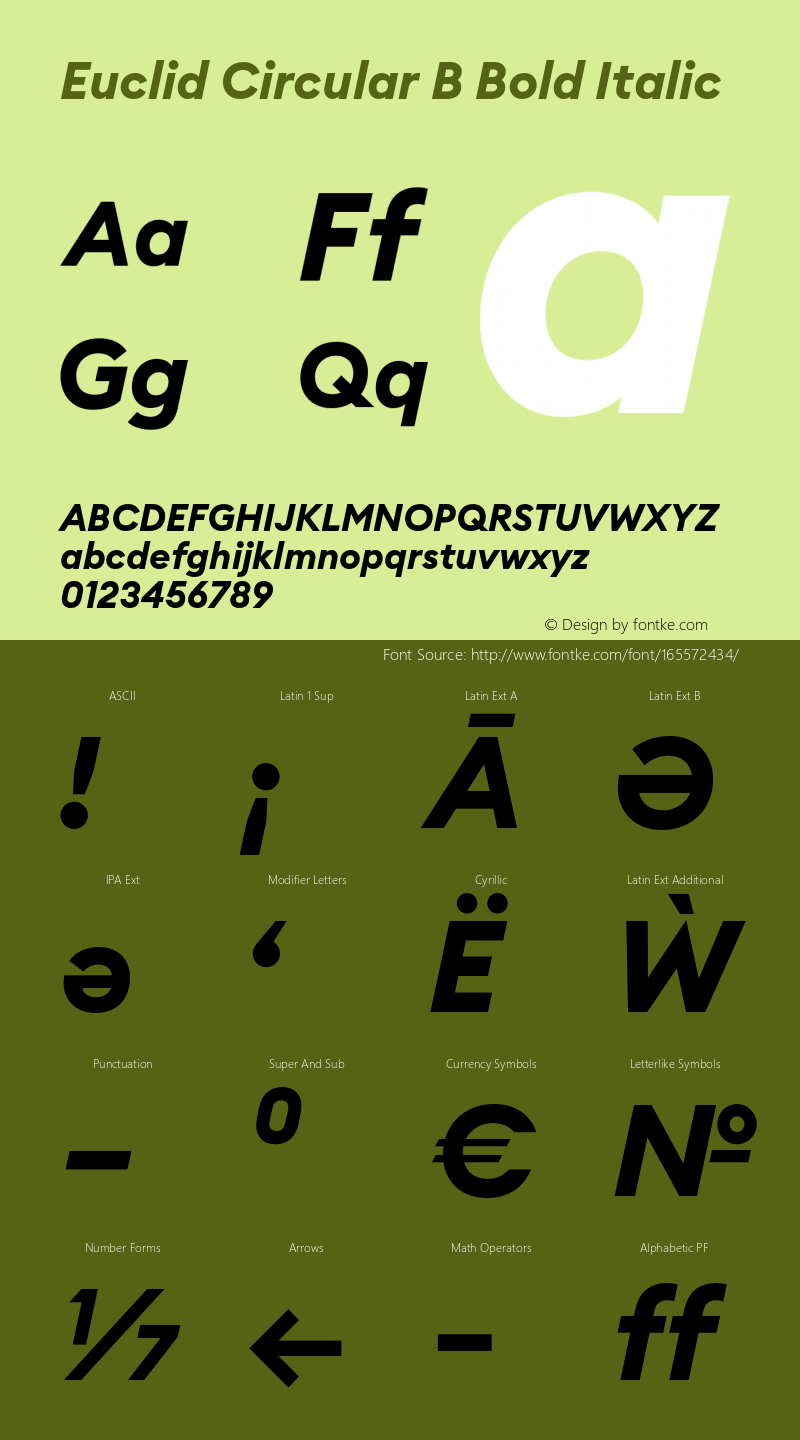 Euclid Circular B Bold Italic Version 3.001图片样张