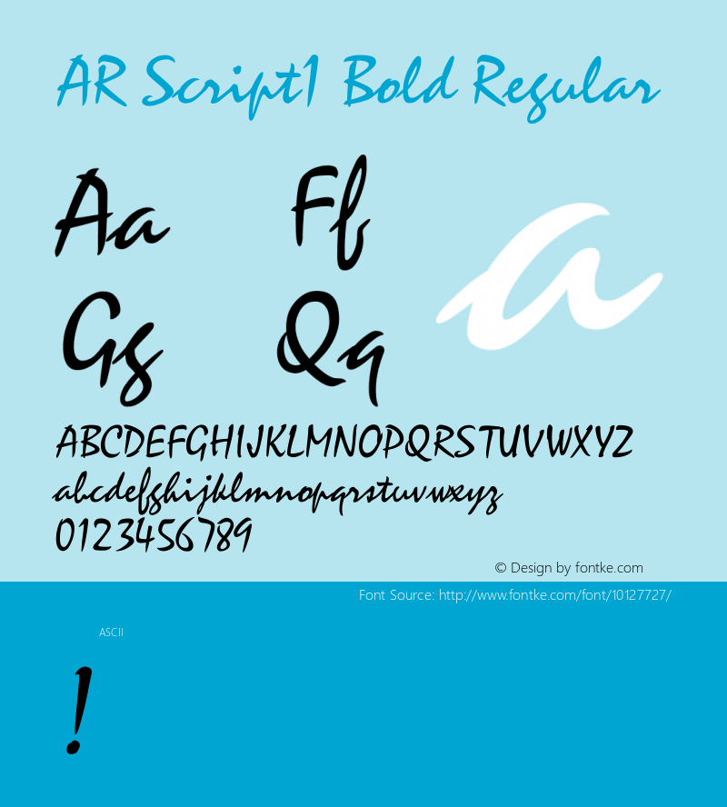 AR Script1 Bold Regular Version 2.10图片样张