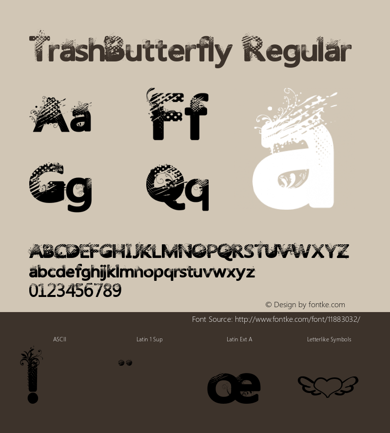 TrashButterfly Regular Version 001.000图片样张