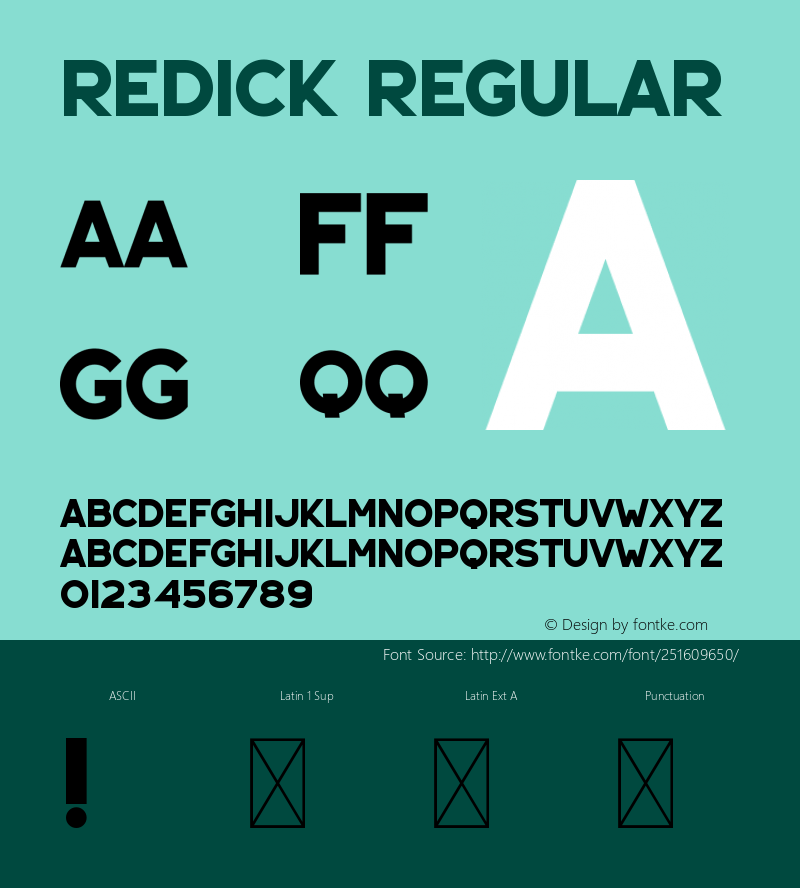 Redick Version 1.001;Fontself Maker 3.5.8图片样张