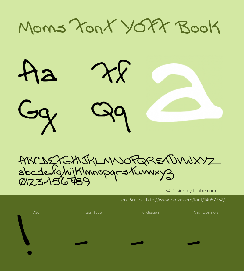 Moms Font YOFF Book Version 001.000图片样张