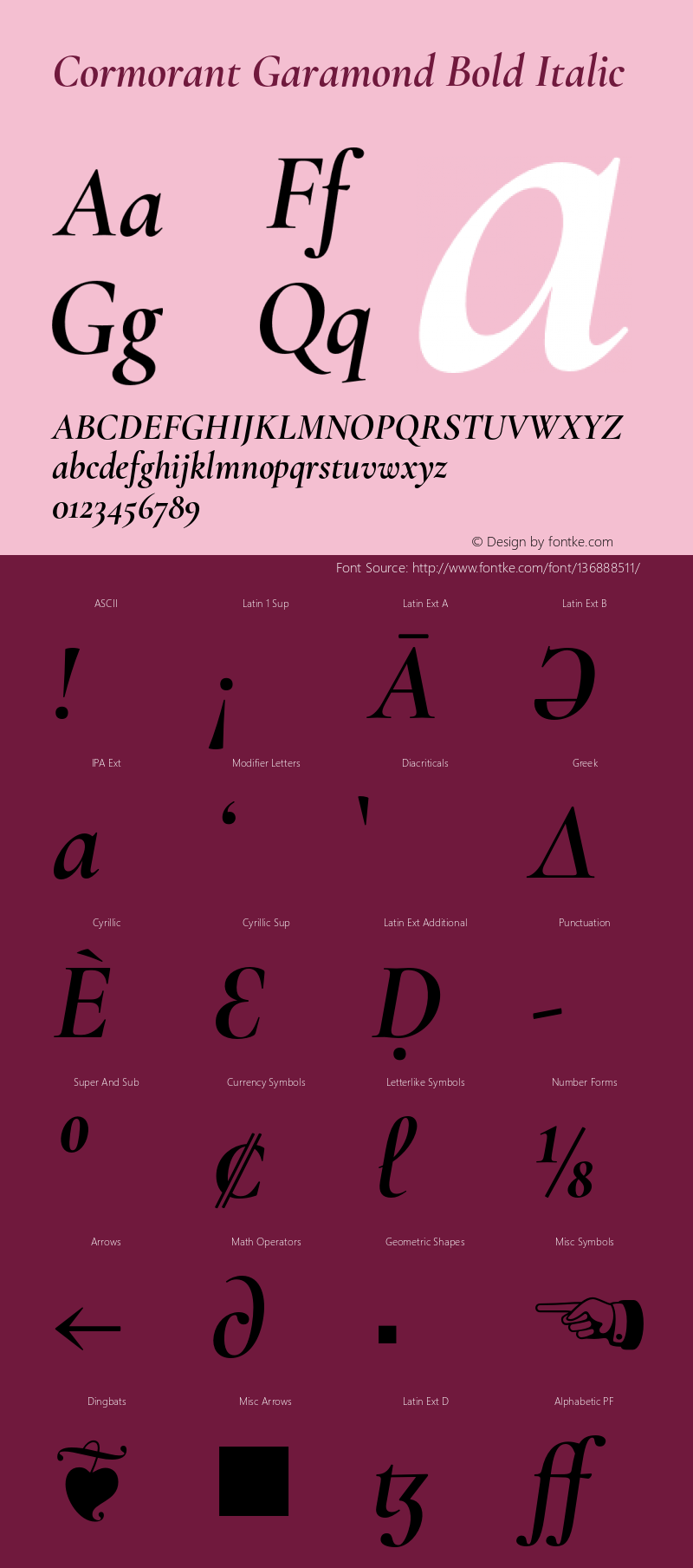 Cormorant Garamond Bold Italic Version 3.604;hotconv 1.0.109;makeotfexe 2.5.65596图片样张