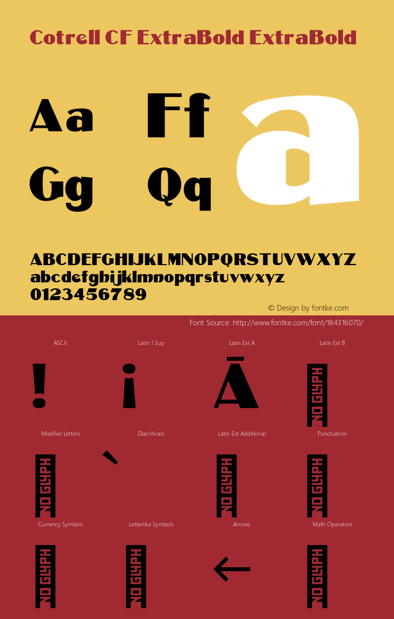 Cotrell CF ExtraBold ExtraBold Version 1.001图片样张