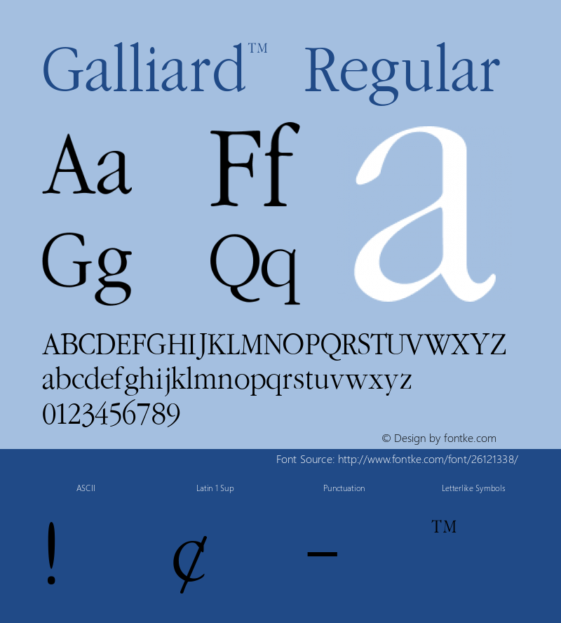 Galliard™ Altsys Fontographer 4.0.3 1/23/97图片样张