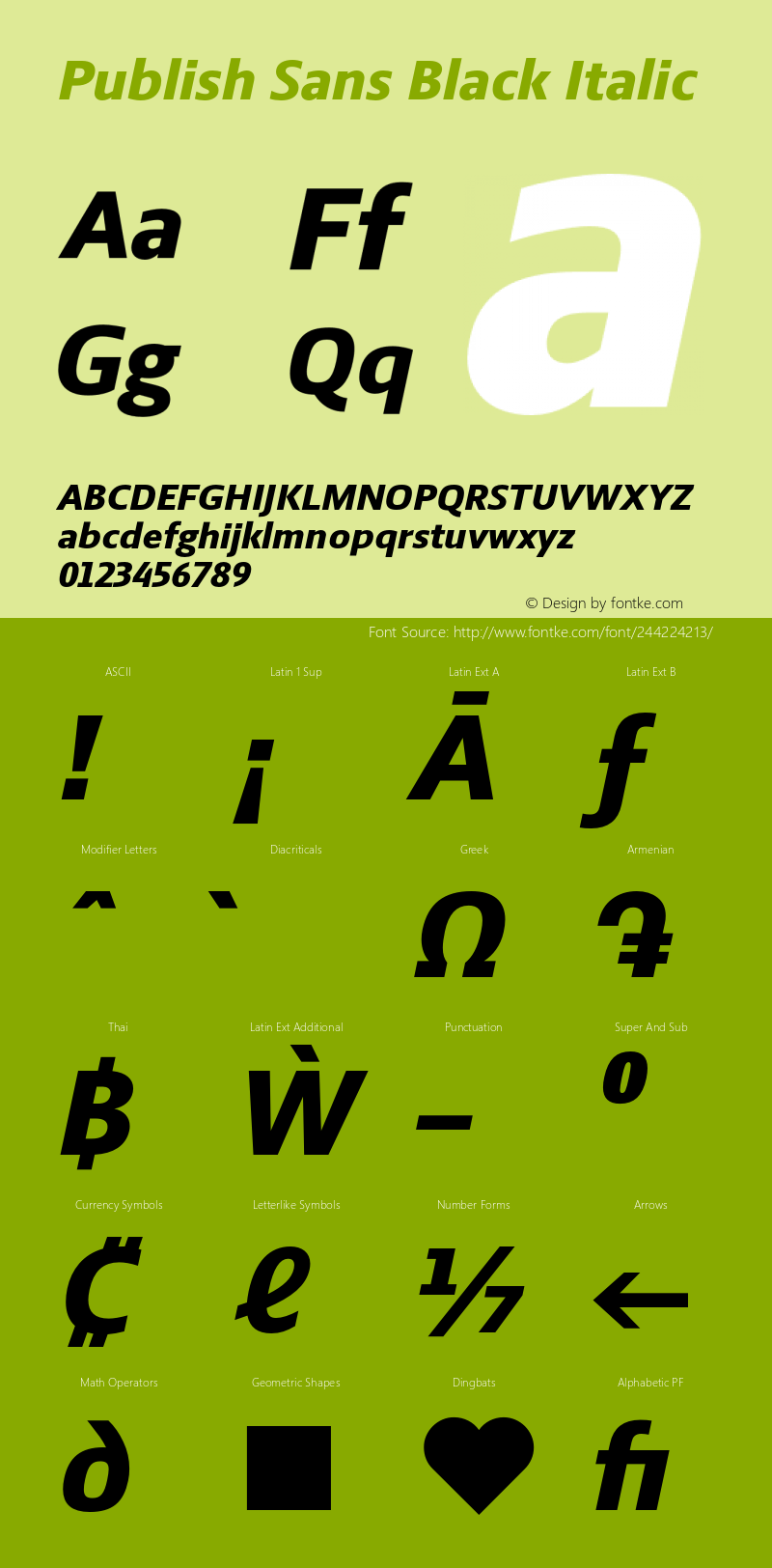 Publish Sans Black Italic Version 1.001图片样张