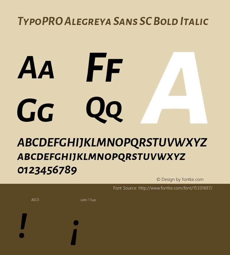 TypoPRO Alegreya Sans SC Bold Italic Version 1.000;PS 001.000;hotconv 1.0.70;makeotf.lib2.5.58329 DEVELOPMENT图片样张