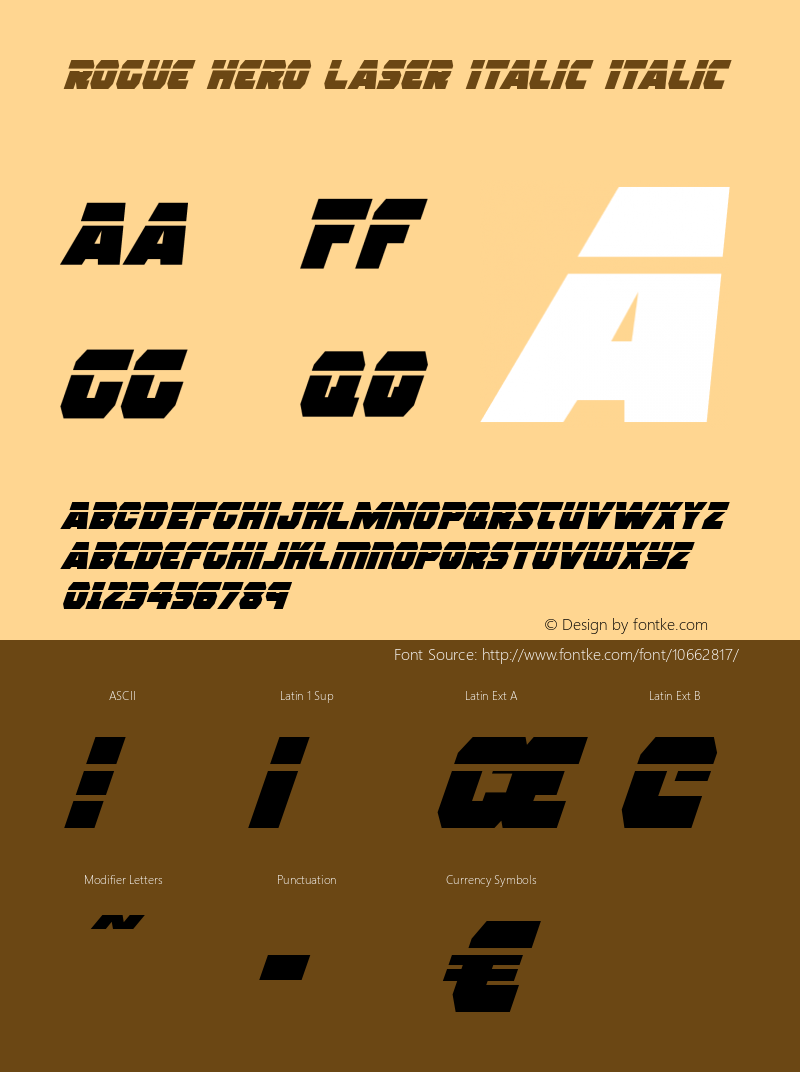 Rogue Hero Laser Italic Italic Version 2.0; 2015图片样张