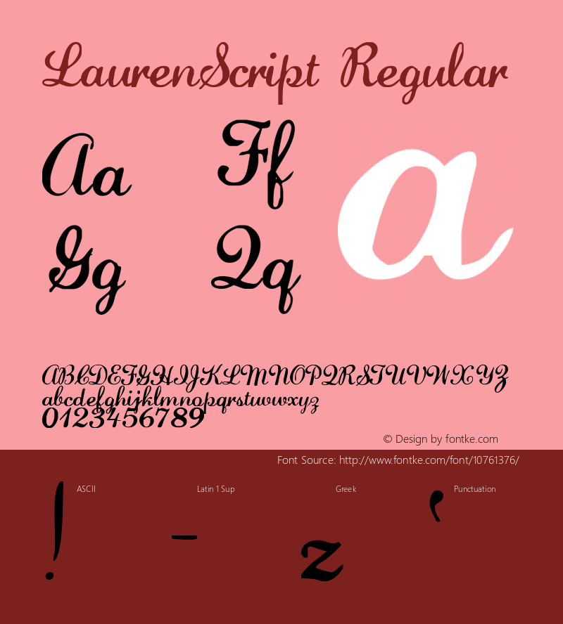 LaurenScript Regular Altsys Fontographer 3.5  10/1/92图片样张