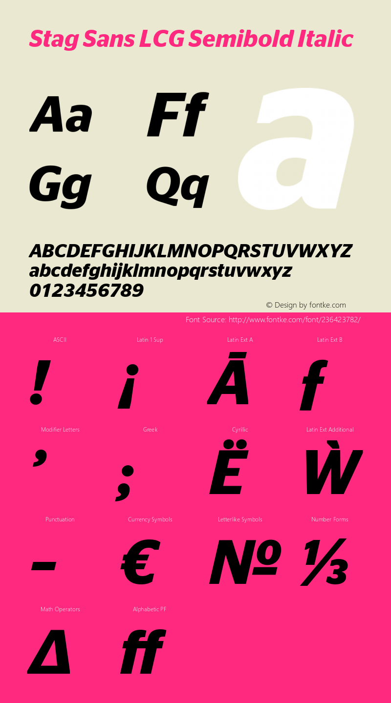 Stag Sans LCG Semibold Italic Version 1.1 2007图片样张