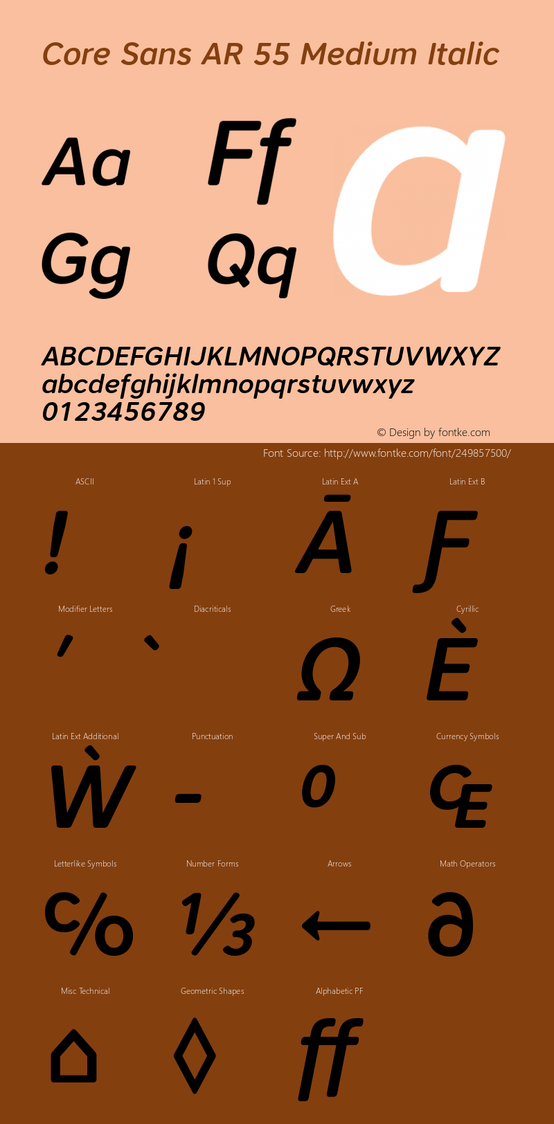 Core Sans AR 55 Medium Italic Version 1.000图片样张