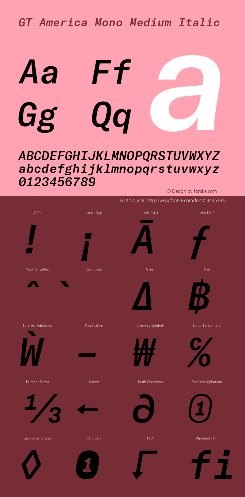 GT America Mono Medium Italic Version 2.001;PS 002.001;hotconv 1.0.88;makeotf.lib2.5.64775图片样张