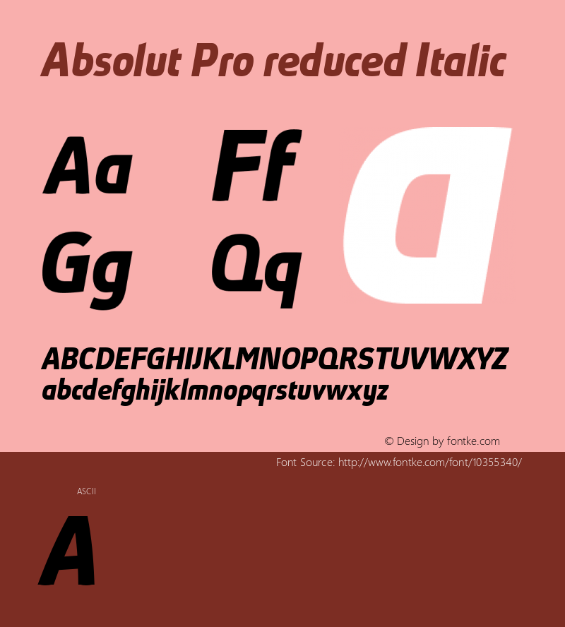 Absolut Pro reduced Italic Version 1.004图片样张
