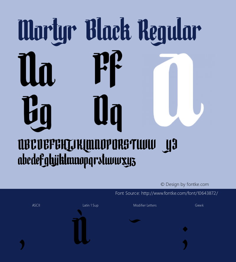 Mortyr Black Regular Version 1.00 January 26, 2015, initial release图片样张