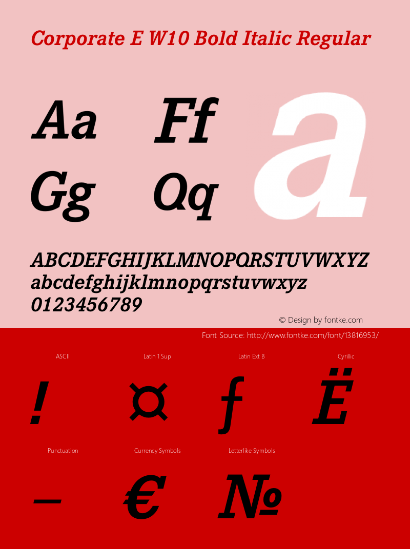 Corporate E W10 Bold Italic Regular Version 1.00图片样张