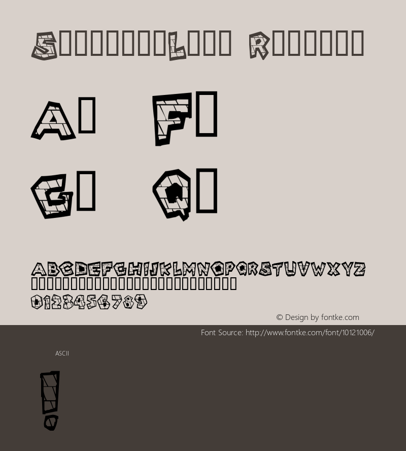Shingle_Ling Regular Macromedia Fontographer 4.1 11/21/03图片样张
