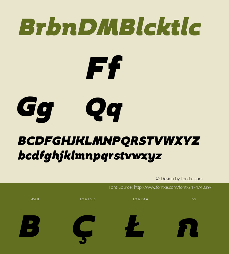 Boriboon DEMO Black Italic Version 1.01图片样张