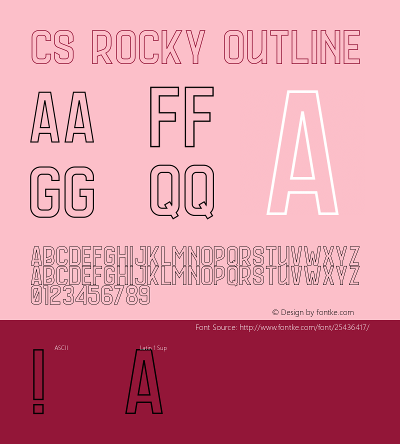 CS Rocky Outline Version 1.002;Fontself Maker 2.1.2图片样张