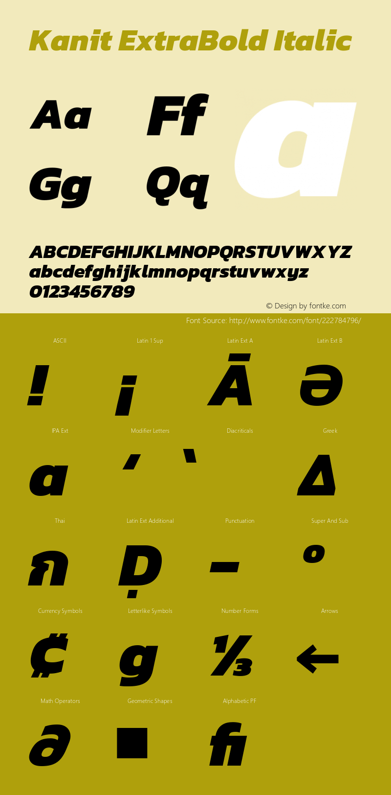 Kanit ExtraBold Italic Version 2.000; ttfautohint (v1.8.3)图片样张