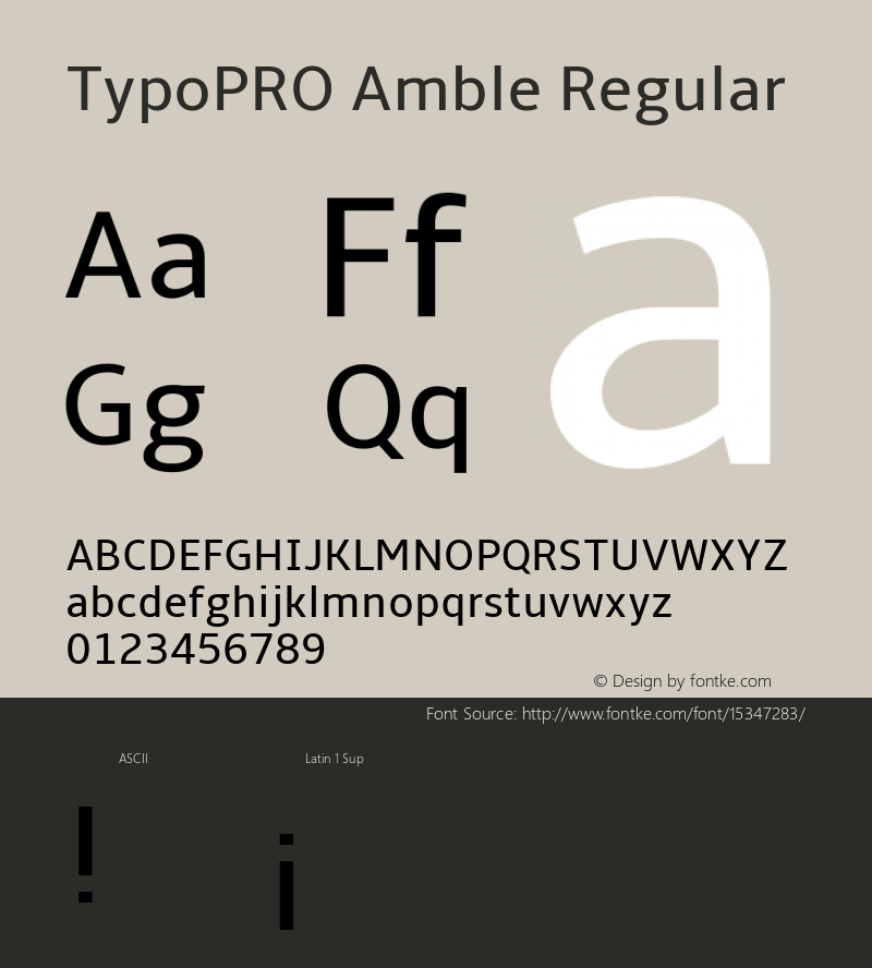 TypoPRO Amble Regular Version 1.00000; 2009图片样张