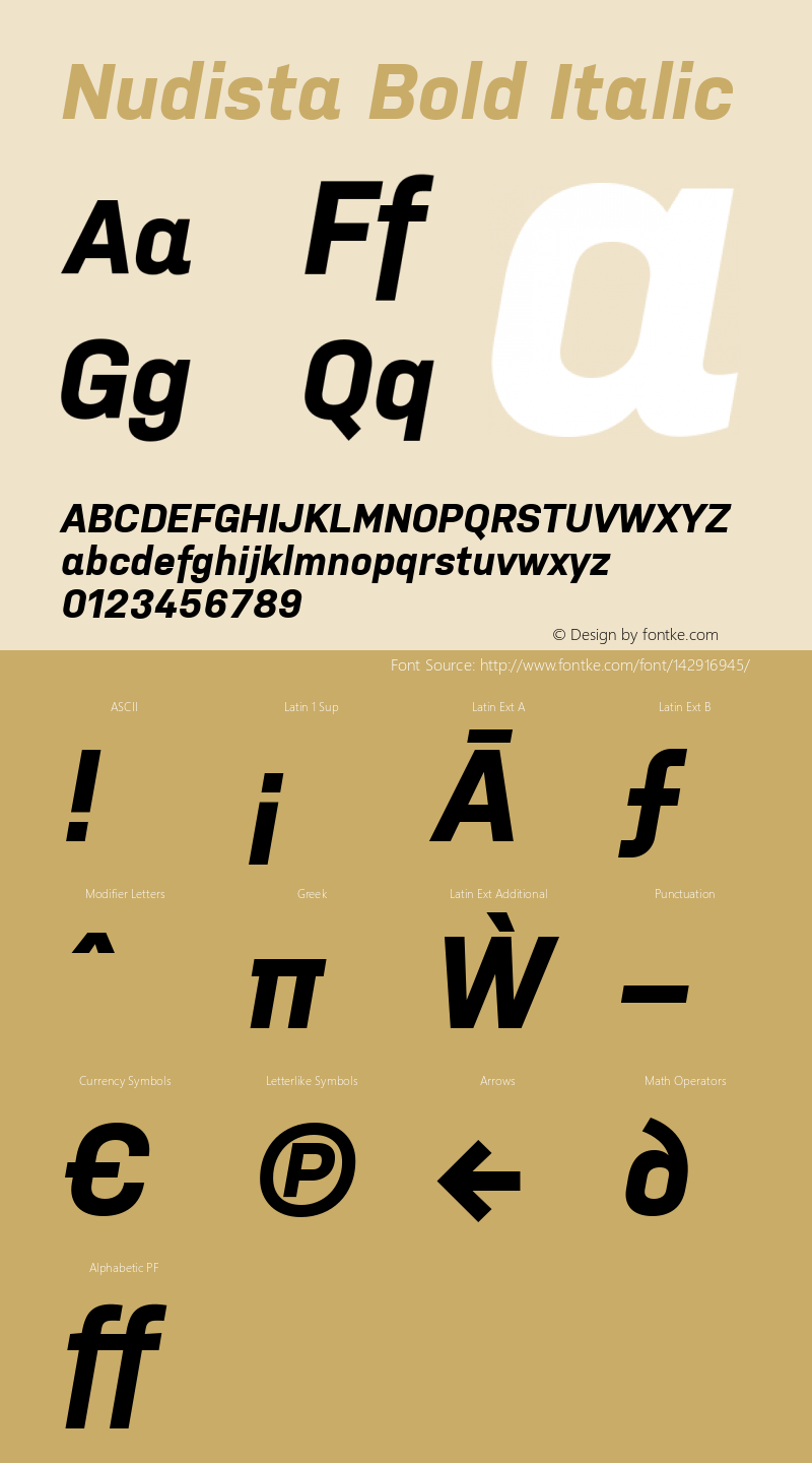 Nudista Bold Italic Version 2.000图片样张